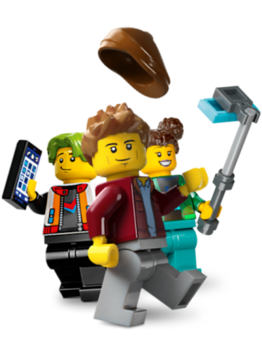 LEGO® minifigures staged for a stop-motion scene.